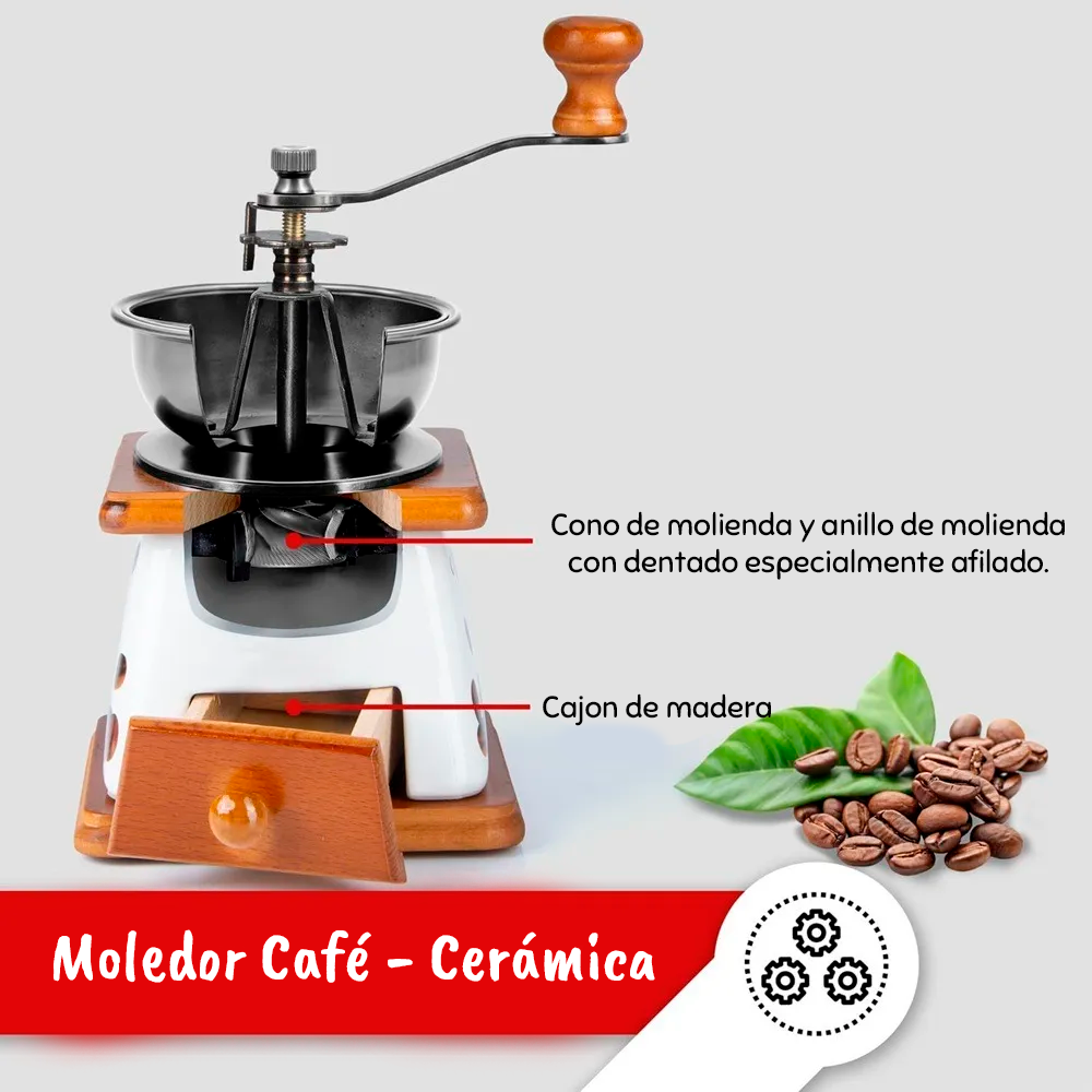 Moledora de café manual madera